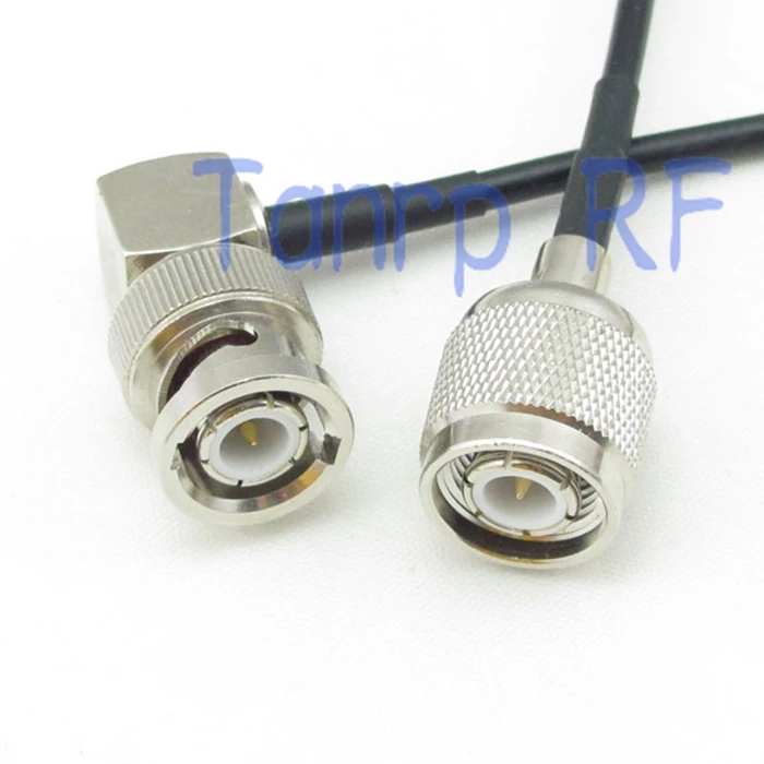 

6in TNC male plug to BNC male right angle RF connector adapter 15CM Pigtail coaxial jumper cable RG174 extension cord