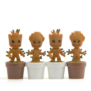 

4pcs/lot Movie Guardians of the Galaxy Tree Man Figures Toys PVC Tree Man Action Figures Collection Model Toys for Decoration