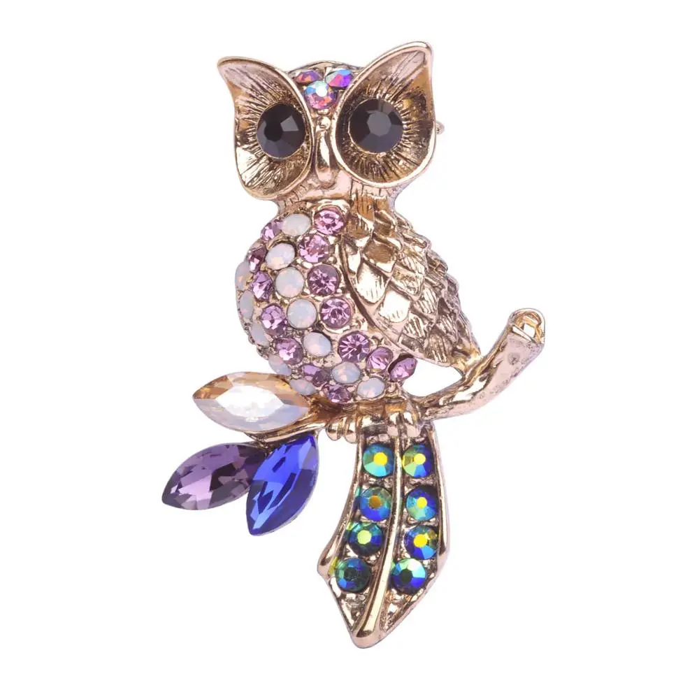 Vintage Silver Owl Brooches For Men font b Women b font Flowers font b Hat b