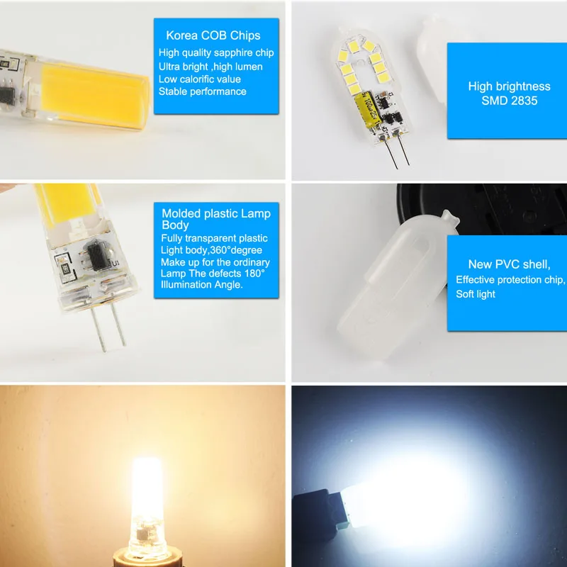 GreenEye 10 шт. мини G4 светодиодный светильник AC220V/ACDC12V SMD2835 4 Вт 6 Вт 10 Вт с регулируемой яркостью лампада светодиодный G4 лампочка Замена галогенного кристалла