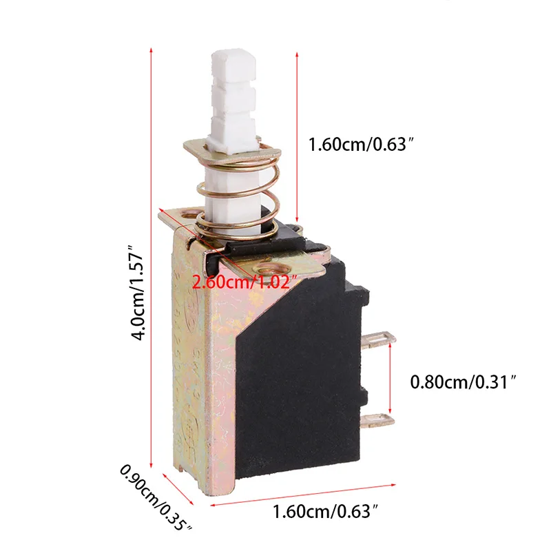 10 шт./партия AC 250V 2A/8A фиксации SPST кнопочный Мощность 2Pin переключатель SW-3 переключатели