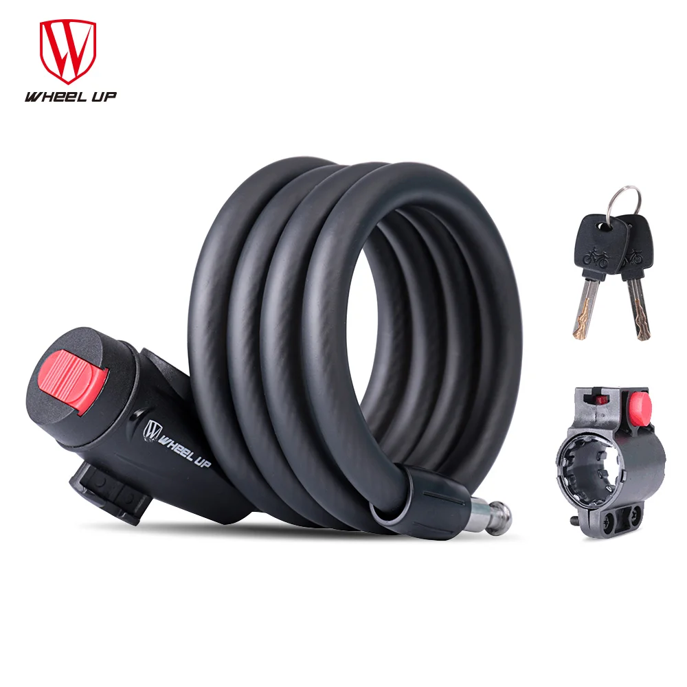 

WHEEL UP 1.2m 1.5m 1.8m Anti Theft Cable Lock Steel Wire Safe MTB Road Bike Security Steel Key Bicycle Lock