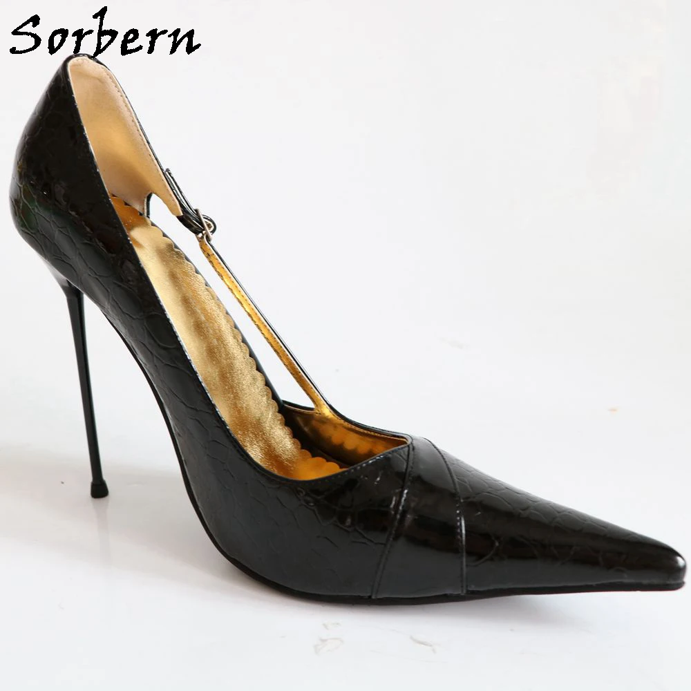 Sorbern; черные женские туфли-лодочки на высоком каблуке; змеиная обувь; Дизайнерская обувь на каблуке 14 см; коллекция года; женские туфли-лодочки; zapatos mujer; туфли-лодочки с острым носком