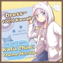 Moeyu Anime Es el orden de un conejo? Kafu Chino Cosplay Kawaii Felpa De Algodón Con Capucha Sudadera Para Otaku Mujeres Navidad