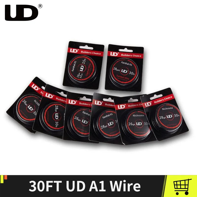 

100% Original UD Youde 30Ft Kanthal A1 22 24 26 28 30Ga DIY Roll Heating Wire For RDA RBA Atomizer Tank Coil Heads ECigs Vape