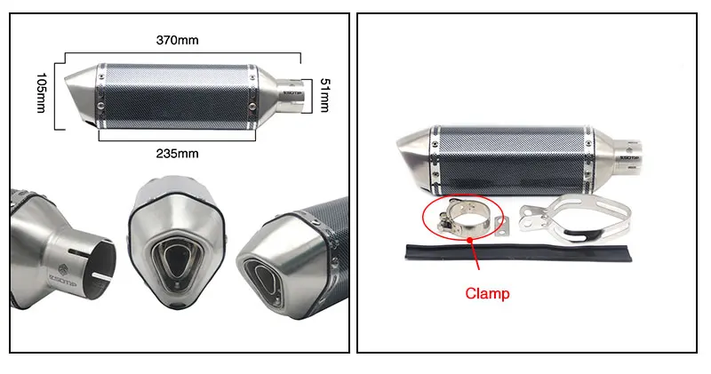 ZS гонки Akrapovic мотоцикл глушитель трубы щелевые Escape Moto с db killer для GY6 nmax msx125 crf 230 gsr 600