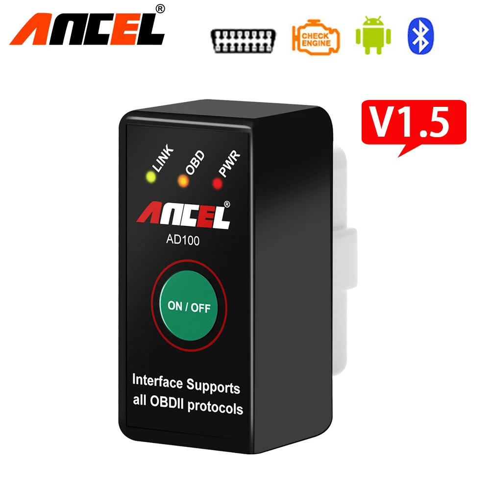 Aliexpress Buy NEW ANCEL AD100 Bluetooth OBD OBD2 Code Reader 