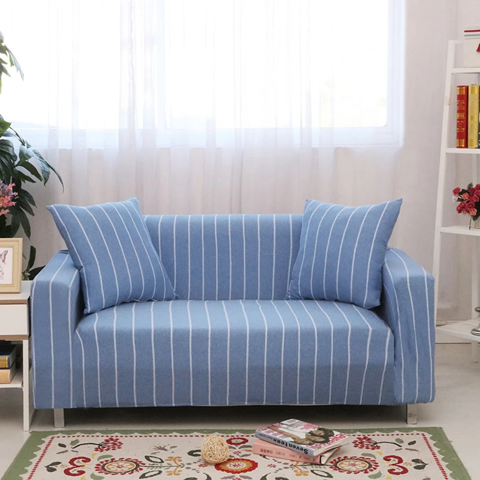 Universal couch sofa covers,cheap light blue stripes