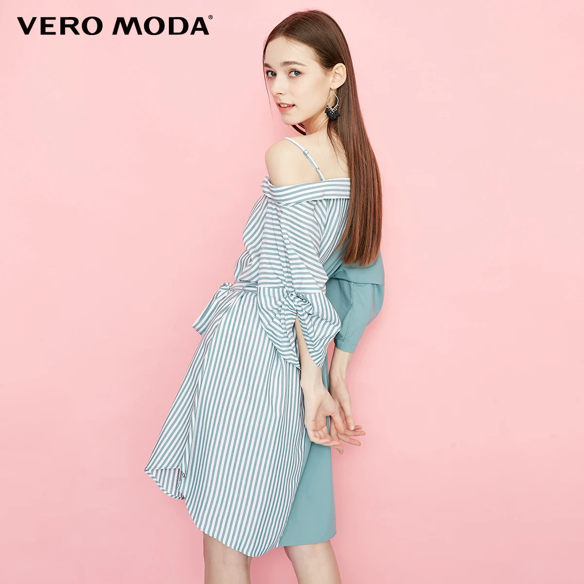 Vero Moda летнее платье в полоску с длинным рукавом | 318331521|