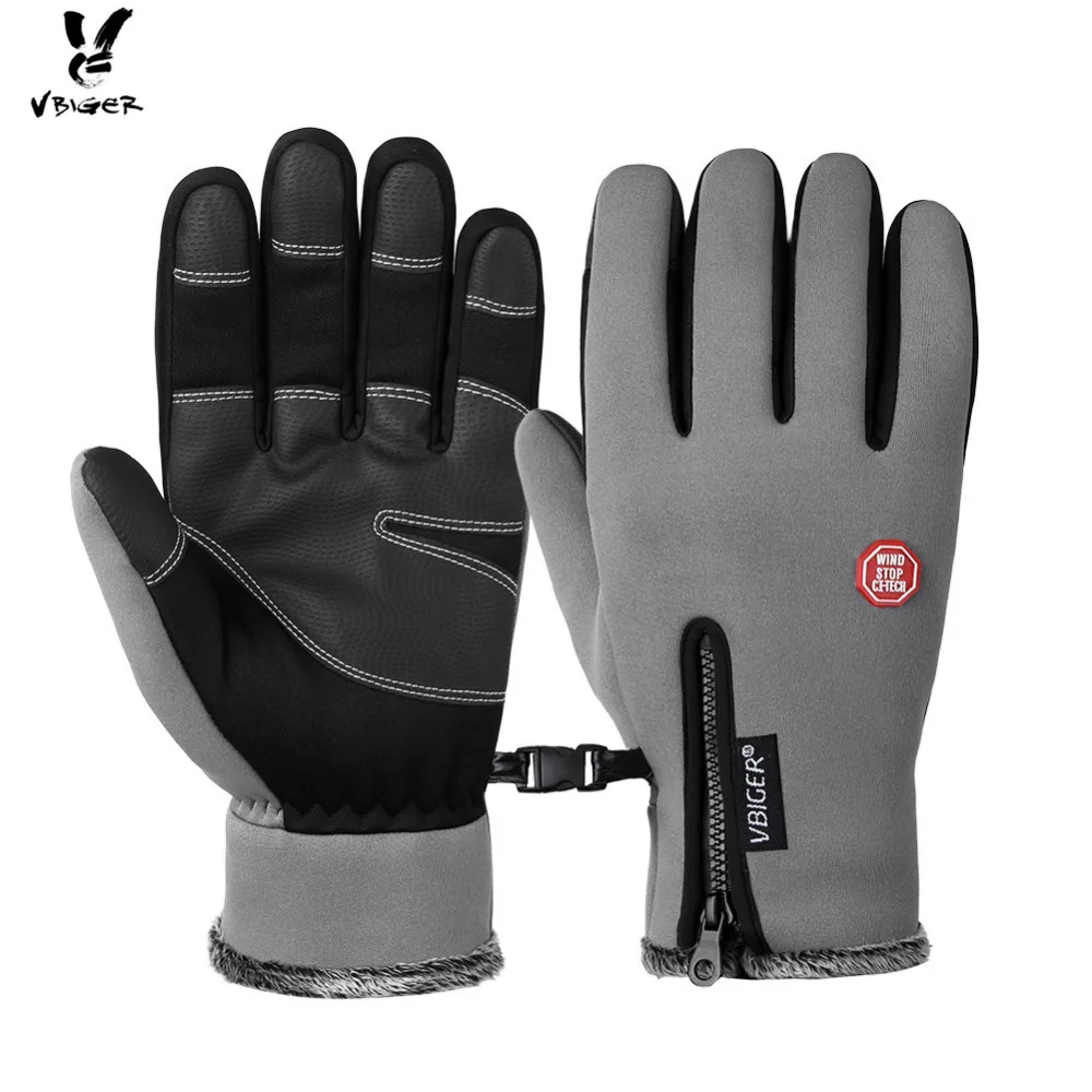 Vbiger Unisex Winter Warm Gloves Touch Screen Windproof Waterproof Warm