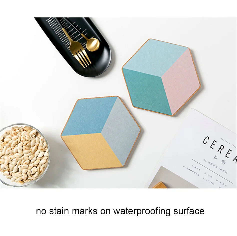 Geometric Diamond Creative Cork Placemat Casserole Pad Insulation Pad Anti-hot Bowl Mat Plate Cushion Table Mat Kitchen Decor  (7)