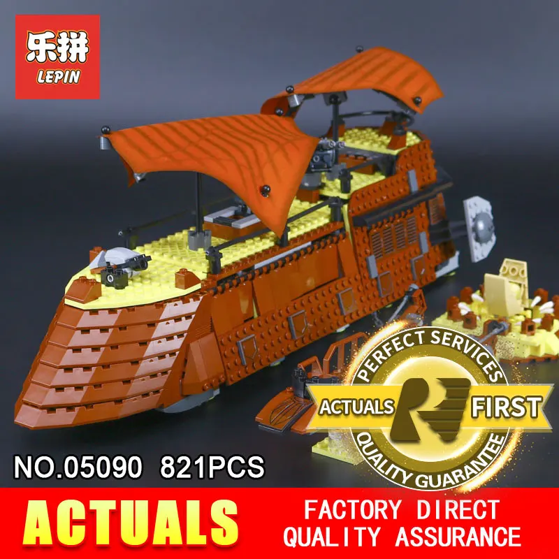 

Lepin 05090 821Pcs STAR Genuine The Jabba's Sail Barge Set Educational Toy Building Blocks Bricks DIY Model 6210 WARS