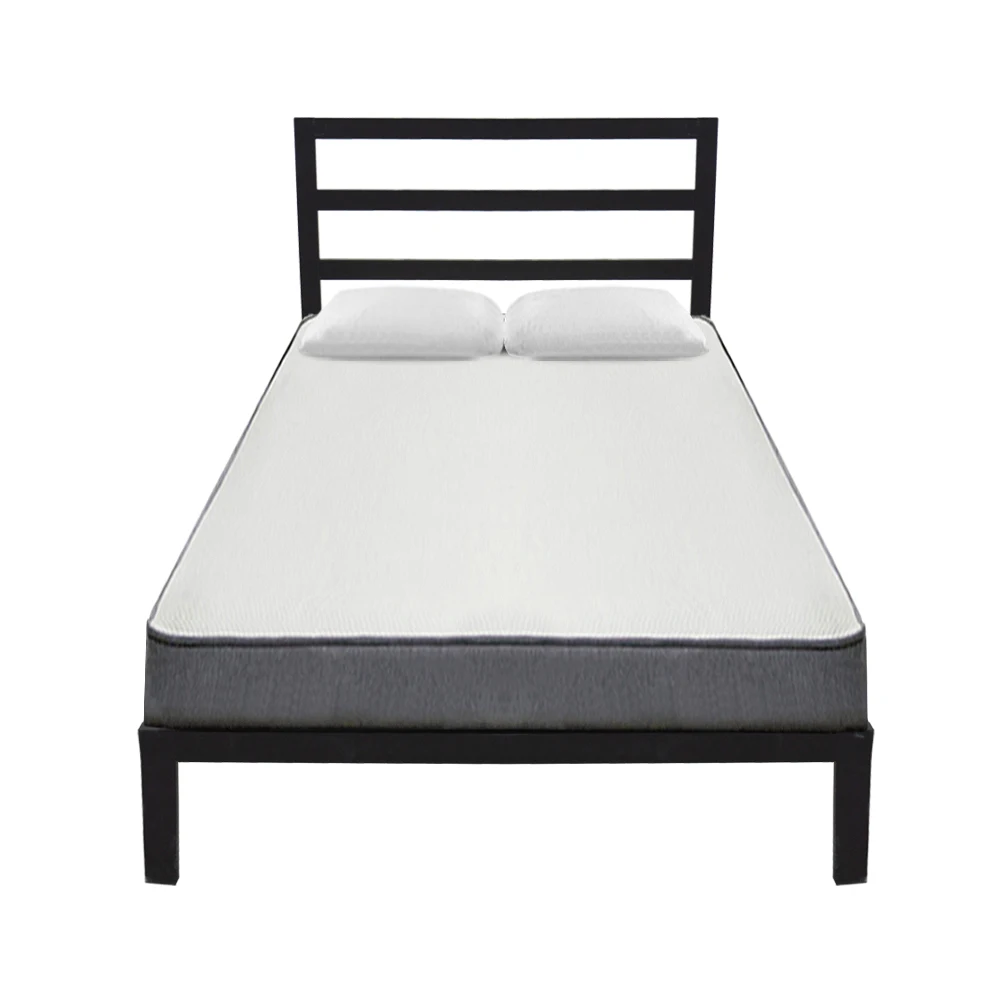Twin Size Metal Iron Bed with Bar Head Black Dropshipping Twin Size Metal Iron Bed with Bar Head Black Dropshipping
