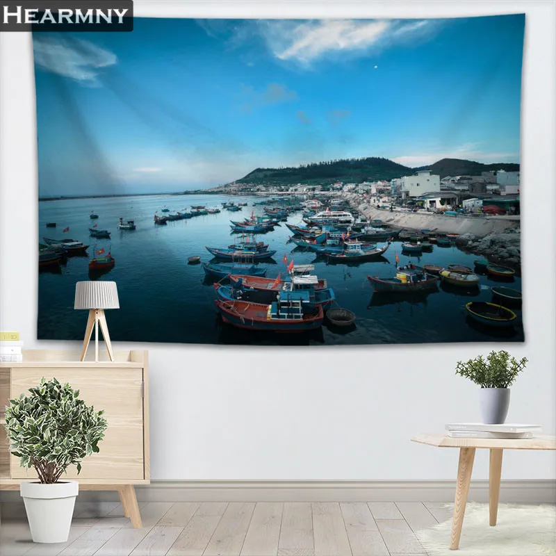 HEARMNY Ferry Tapestry Wall Hanging Decor Tapestry Show Piece For Home Decoration Camping Tent Travel Sleeping Pad - Цвет: 16