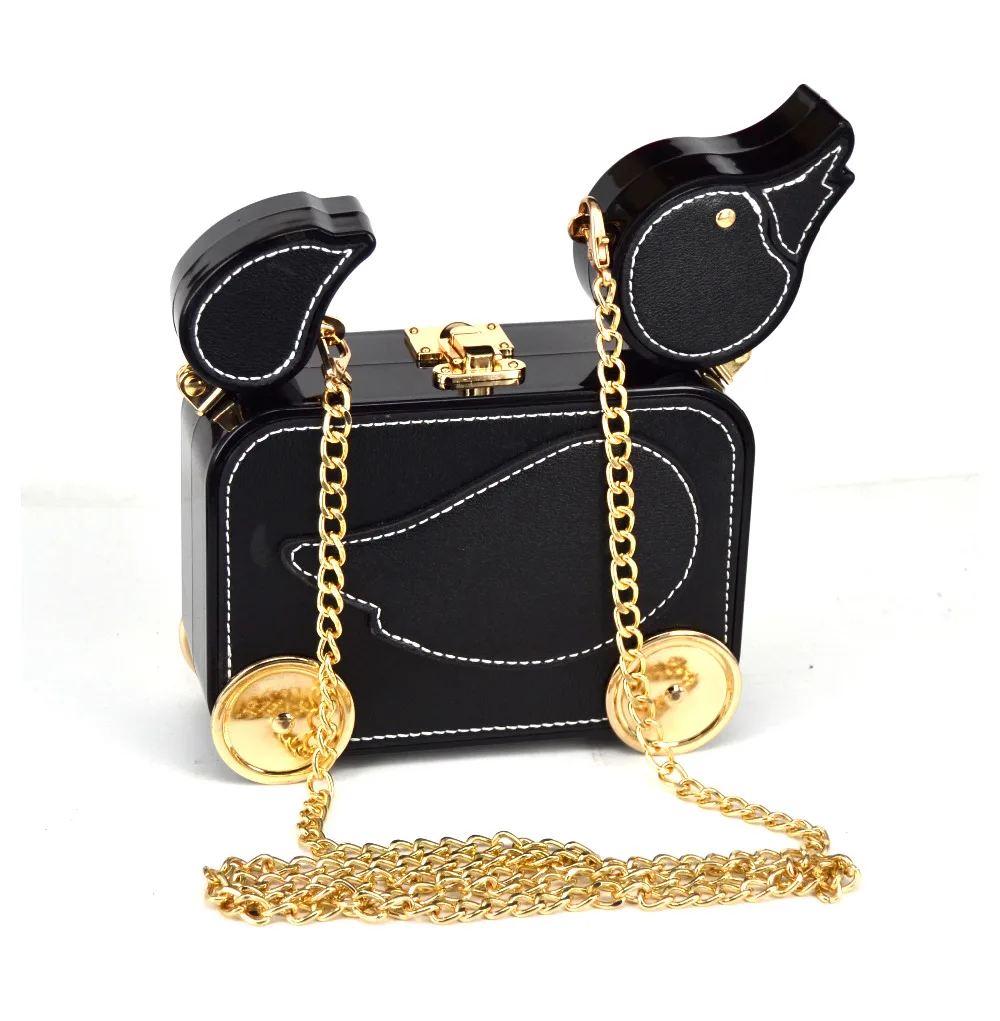 Модный Дизайн Забавный слон утки акриловый кошелек для вечерние клатч женская цепь сумка через плечо мини-сумка-мессенджер
