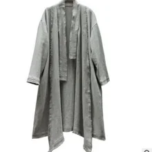 Новая продукция, указанная на весну, дизайн, хлопок, лен, свободный большой ярдов, Женская Пылезащитная куртка