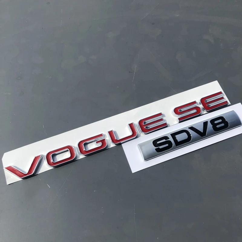 L SCV6 SDV8 эмблема с буквенным логотипом для Range Rover VOGUE VOGUESE Expression расширенная версия автомобиля Стайлинг боковой багажник значок стикер - Цвет: red VOGUESE SDV8