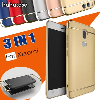 

500pcs 3 in 1 Electroplated Hard PC Case For Xiaomi Mi 9 8 SE 6 Plus 6X Note 3 Max 3 Mix 2S POCO F1 Anti-shock Protection Cover