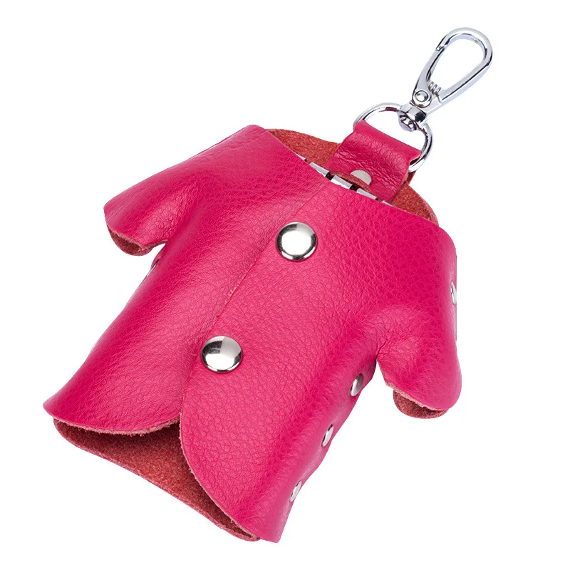 Yufang для женщин и мужчин ключ карманный конфетный цвет держатель для ключей из натуральной кожи мужской держатель ключа кошелечного типа креативный подарок ключ карман из натуральной кожи - Цвет: Rose red