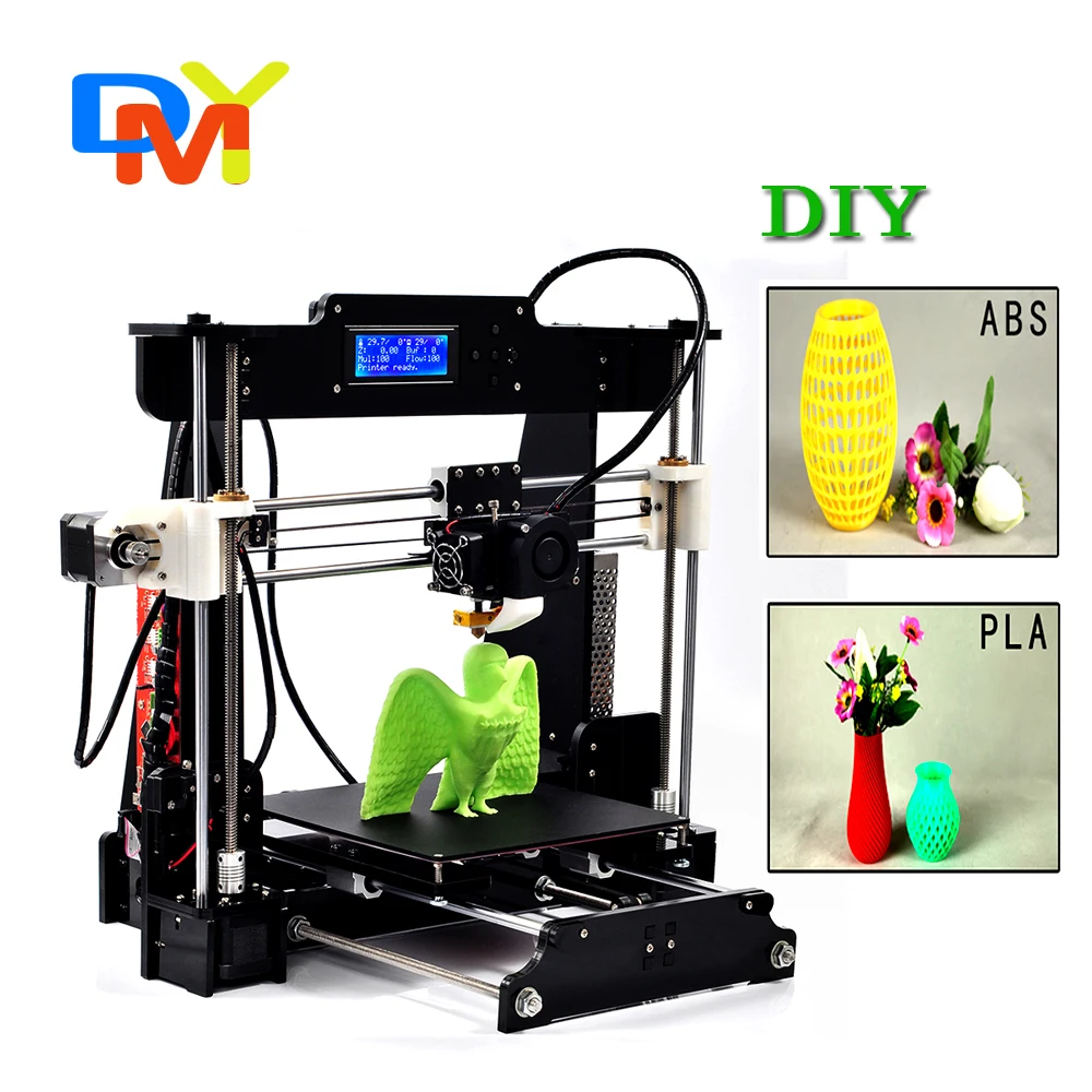 Newest Upgraded Quality High Precision Reprap Prusa i3 DIY 3d Printer kit with 1 roll filament 16GB SD card and LCD for Free