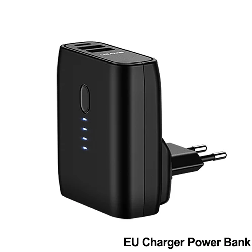 USAMS 5000 мАч Внешний аккумулятор 2 в 1 EU/US складная вилка USB зарядное устройство Быстрая зарядка внешний аккумулятор Двойной USB внешний аккумулятор - Цвет: EU Charger Powerbank