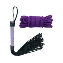 7 in 1 Set Purple Bondage Chain Whip Blindfold Sex Toy Restraint System Fetish-35