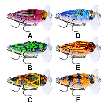 

VISSEN 6pcs 4cm 4g Popper Hard Bait Mini Insect Fishing Lure Wings Wobbler Fly Fishing Topwater Float Isca Artificial Bait