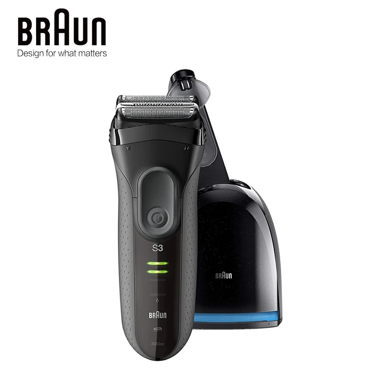 

Braun Series 3 Men Electric Razors 3050cc Whole Body Washable Reciprocating Shaving 3 Blade Razor With Automatic clean center