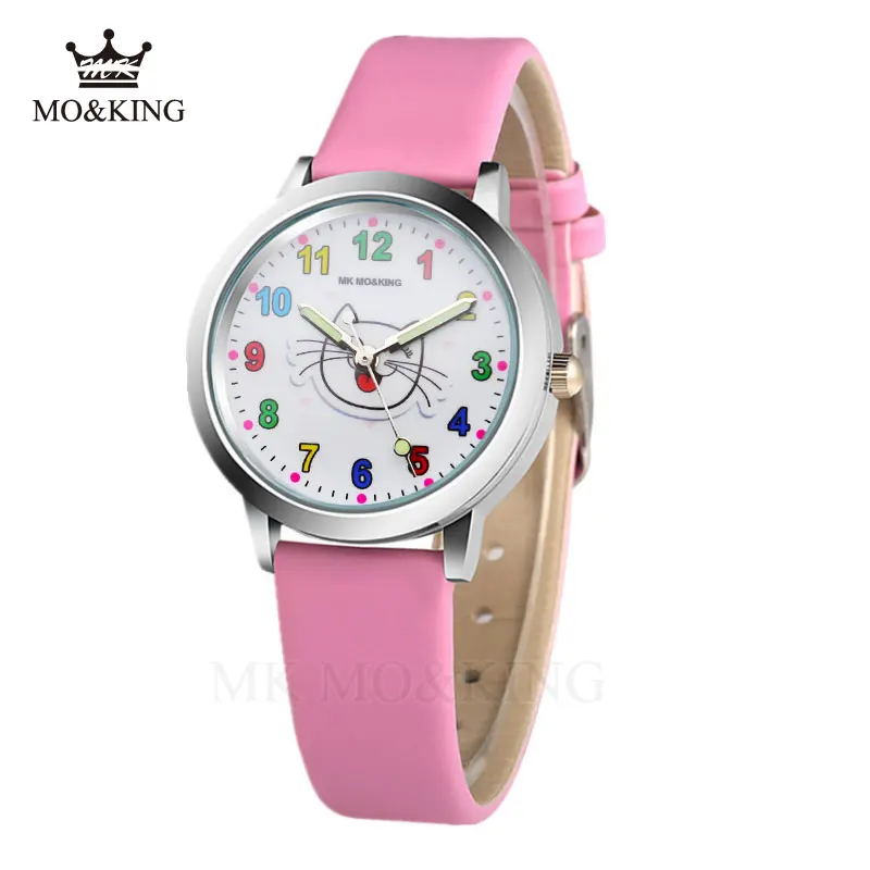 Детские часы модного бренда часы милый кот Кварцевые наручные часы детские часы для мальчиков и девочек Наручные часы для студентов
