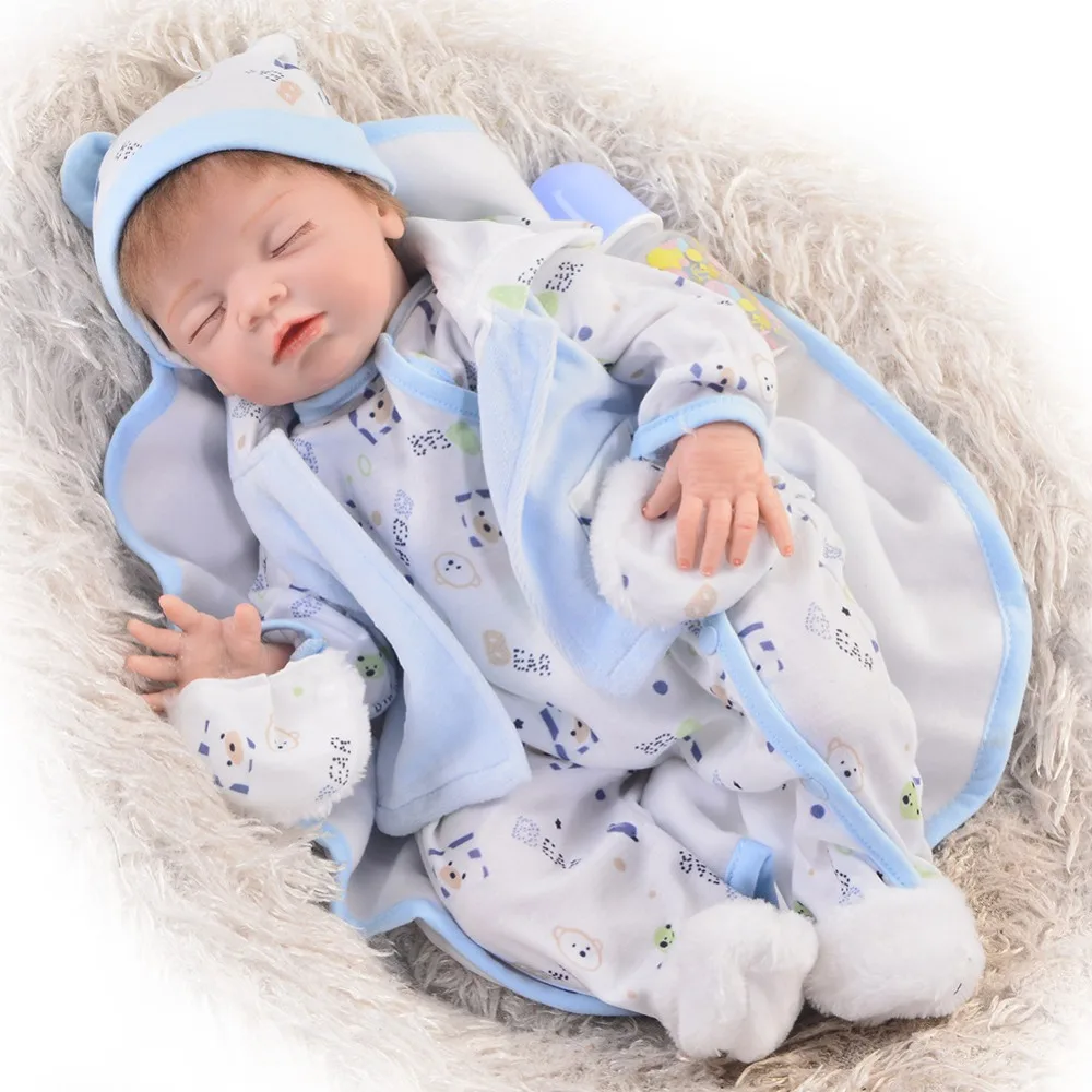 

Elegant 50 cm Reborn Baby Boy Full Silicone Body Reborn Dolls Realistic Kids Playmates Baby Toys Boy Birthday Gifts