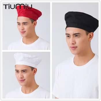 

3 Colors High Quality Wholesale Chef Waiter Hats Korea Style Adults Restaurant Hotel Bakery Sushi Chef Cooker Workwear Solid Cap