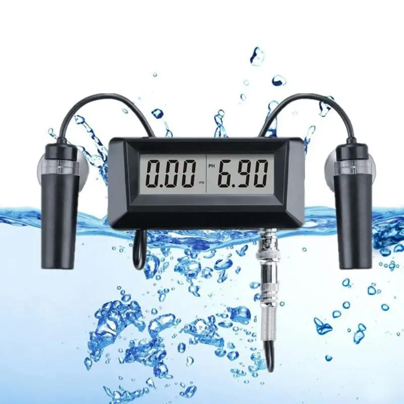 

Portable 2 in 1 Water Monitor Digital PH Meter 0.00-14.00 Tester with EC Water Quality Monitor Tester for Aquarium