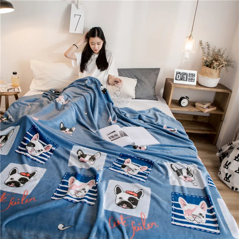 

Home textile fleece dog bedspread blanket children cover on the bed for winter warm sheep travel blanket