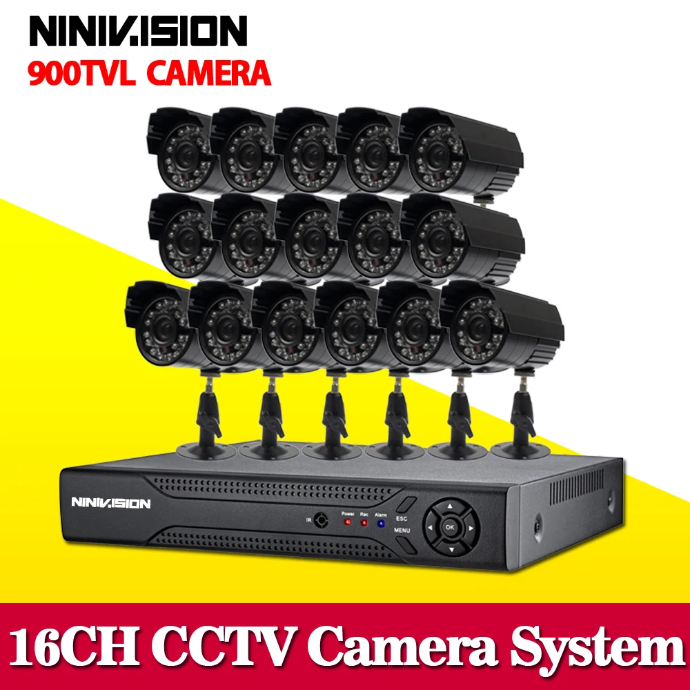 

16 channel CCTV DVR NVR HVR 16pcs 900tvl security outdoor waterproof camera 16ch 960h 3g wifi dvr kit hdmi 1080p 1TB HDD