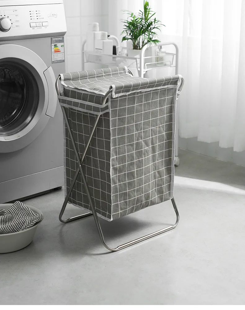 Foldable With Lid Large Laundry Basket Dirty Clothes Storage Basket Organizer Nordic Style Waterproof Laundry Hamper With Lid