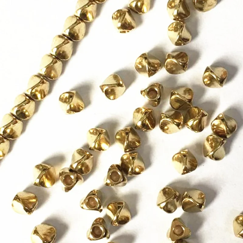 

4.5mm Vintage Brass Spacer Beads Hole Beads Nepal Twisted Beads DIY Jewelry Components Parts 100PCS J1274