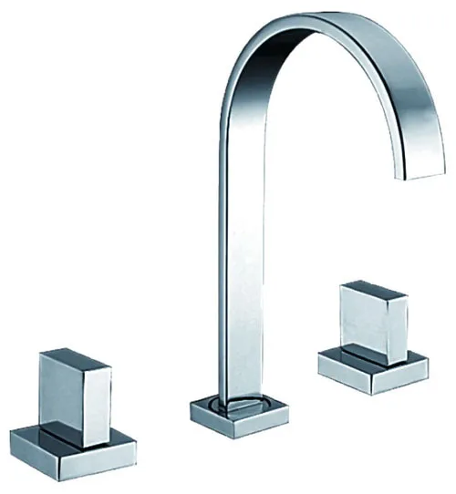 trasporto libero 3 pezzi bagno lavello rubinetto diffuso lavabo lavello moderna piazza miscelatore rubinettochina