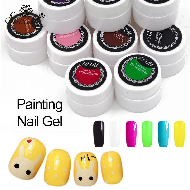 Buy Nail Art Painting UV Nail Gel Polish Semi Permanent Drawing Bio Gel Gule