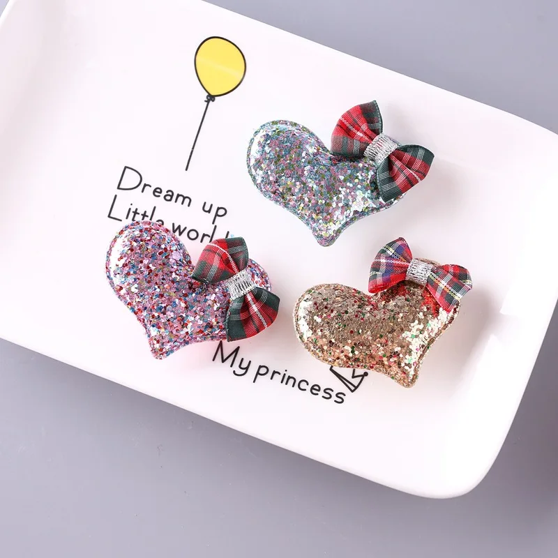 

Handmade Mini Shiny Glitter Heart Hairpin Litlle Girls Hair Clips Cute Daily School children Barrettes Headwear Hair Accessories