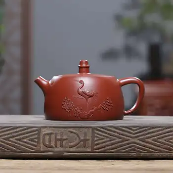 

Yixing Pottery Teapot Famous Full Manual Bright Red Gowns, Konghan Pot Tea Set Gift Customized Factory Direct Generation Hair