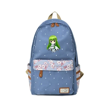 

Code Geass Backpack Kindergarten Bags For Teenagers Funny Cartoon Backpacks Travel Flower wave point Kawaii Japanese Anime Bags