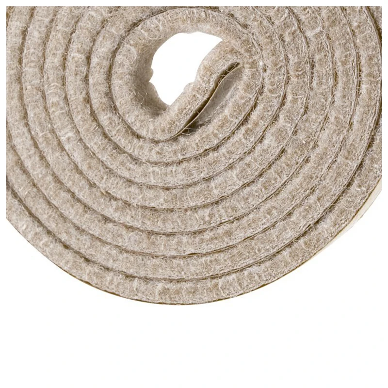 Self-Stick Heavy Duty Felt Strip Roll для твердых поверхностей (1/2 дюйма х 60 дюймов), кремово-белый