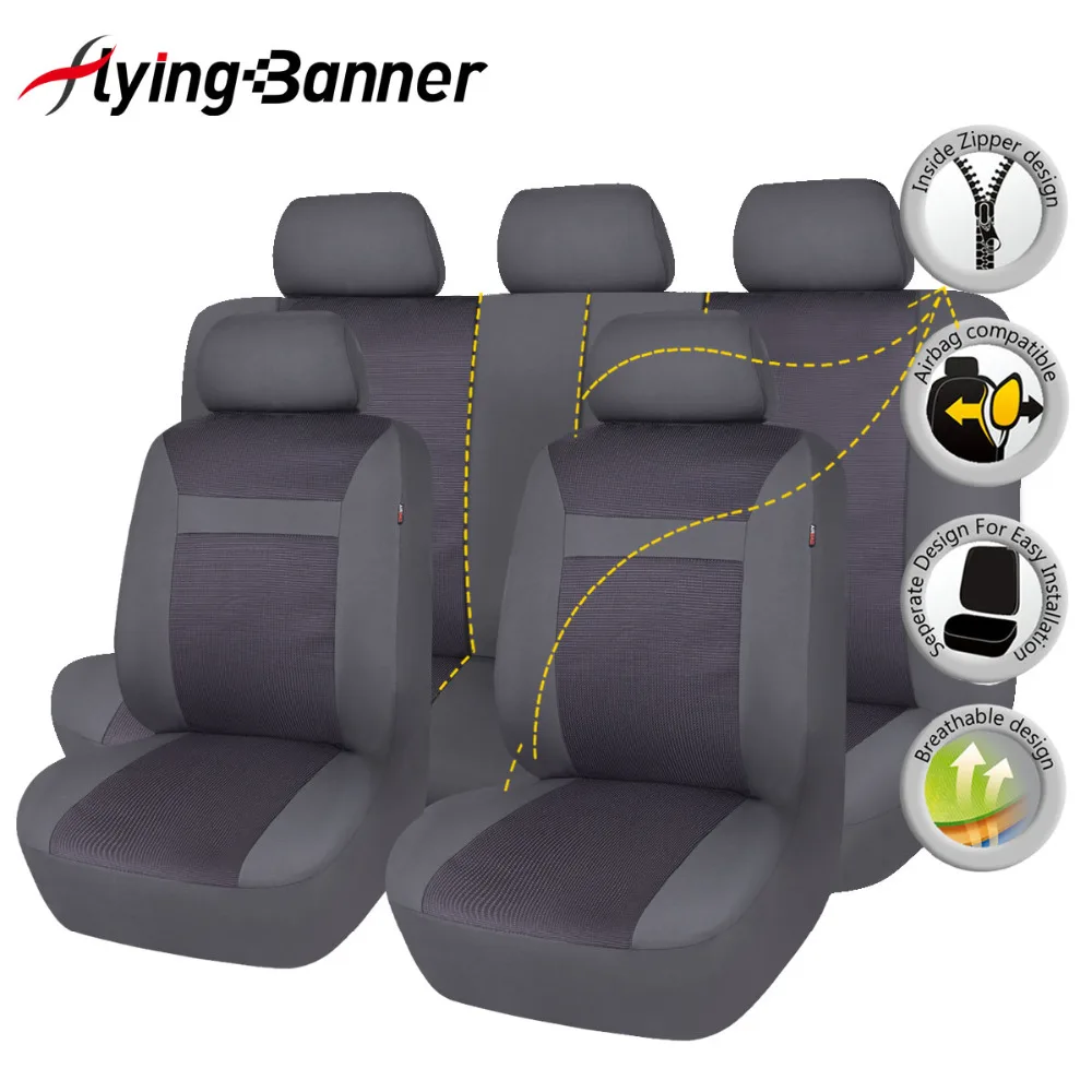 Polyester Full font b Car b font Seat Cover Set Universal Fit CarSeat Cover font b