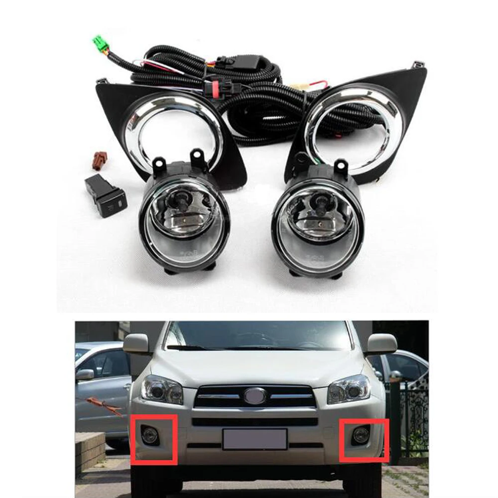 

Car Fog Light Assembly Kit For Toyota RAV4 2009 2010 2011 12V 55W Front Bumper Halogen Yellow LED DRL Fog Lamp Kit