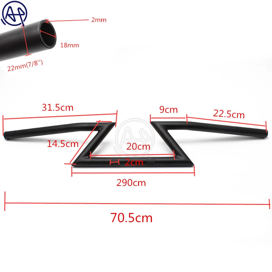 1 шт. мотоцикл хром/черный 7/" 22 мм тяга металлический руль универсальный для Honda Yamaha Kawasaki на заказ