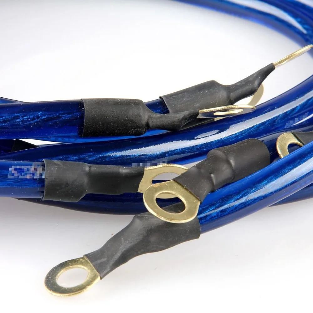 Автомобильный Универсальный 5-ти точечные заземляющий провод кабель заземления Системы Комплект Высокая производительность улучшают мощность высокого качества, цвет: голубой/красный