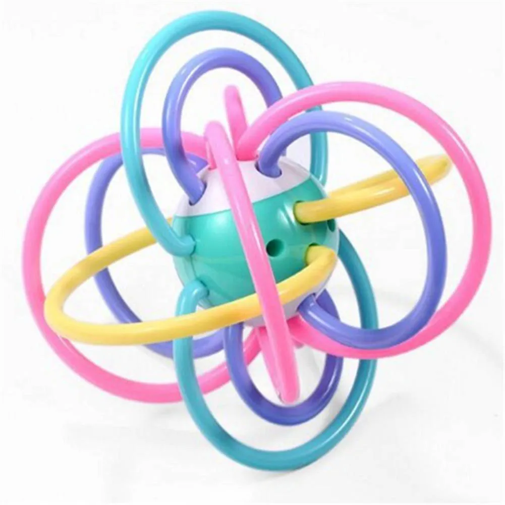Цветные случайные детские погремушки игрушки развивают интеллект детские игрушки 0-12 месяцев колокольчик мяч детские захватывающие игрушки Пластиковые Руки колокольчик погремушка