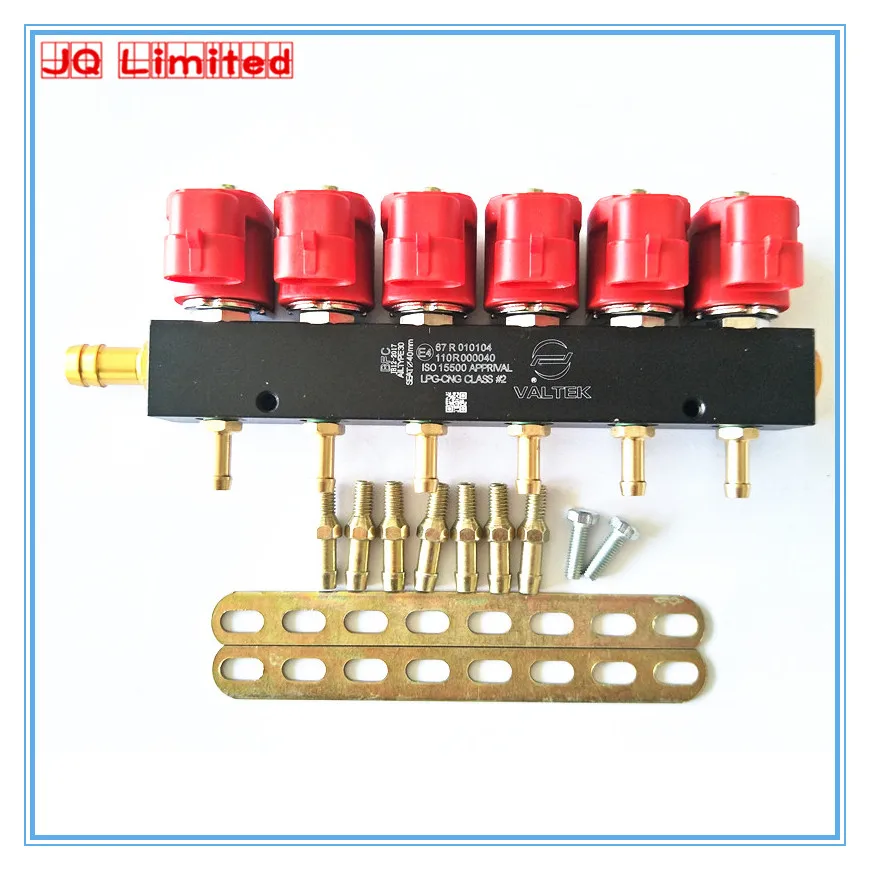 

High speed silent CNG LPG gas Injector Rail for 6 cylinder Sequential Injection System Common Rail Injector with accessories
