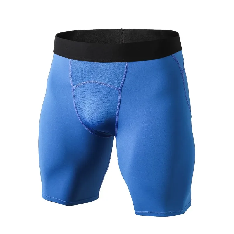 

Men Casual Skinny Solid Color Mid Shorts Male Elastic Waist Quick-Drying Bodybuilding Compression Shorts