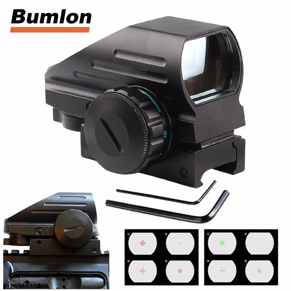 Tactical Holographic Reflex Red Green Dot Sight Reticle for 20mm Rails Hunting